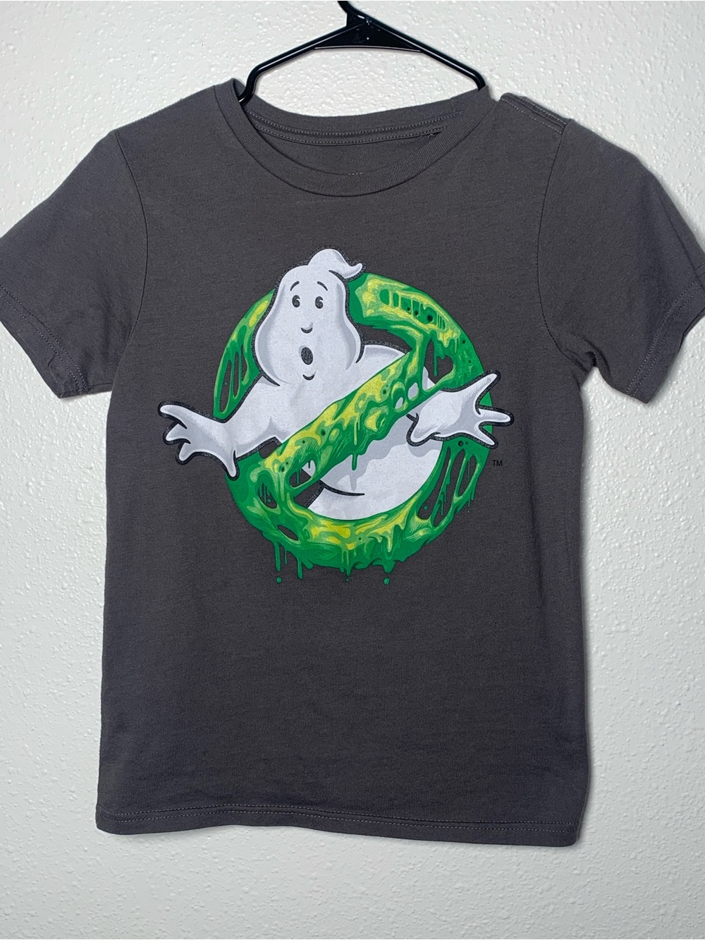 Kids Short Sleeve Tee - Charcoal with Green Logo